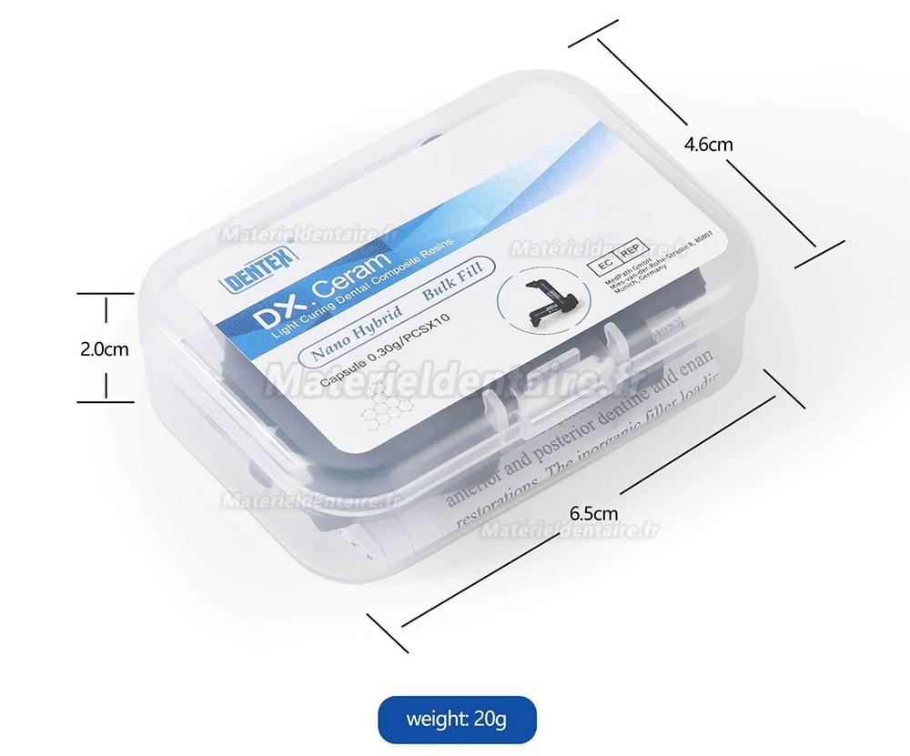 10 Capsules/boîte A1/A2/A3/A3.5 Résine composite dentaire photopolymérisable